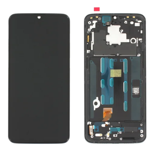 LCD Touchscreen (Refurb & incl. frame) - Mirror Black, OnePlus 6T - Refurbished (varuosa)