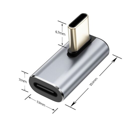 Nurgaadapter USB-C otsik -> USB-C pesa, 90 kraadi, hall, AA03, Tech-Protect - Image 2