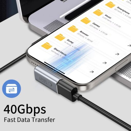 Nurgaadapter USB-C otsik -> USB-C pesa, 90 kraadi, hall, AA03, Tech-Protect - Image 3