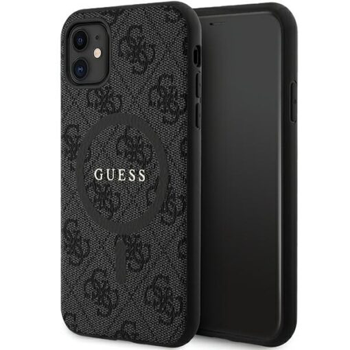Guess case for iPhone 11 GUHMN61G4GFRK black HC MAGSAFE PU 4G RING CLASSIC LOGO