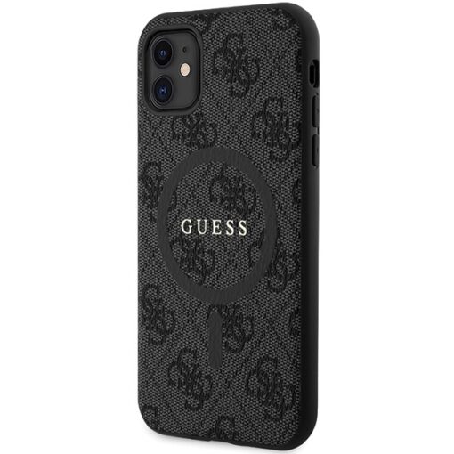 Guess case for iPhone 11 GUHMN61G4GFRK black HC MAGSAFE PU 4G RING CLASSIC LOGO - Image 2