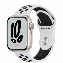 Apple Watch Nike Series 7 GPS 41mm Starlight Aluminum Case with Pure Platinum/Black Nike Sport Band - (uus)