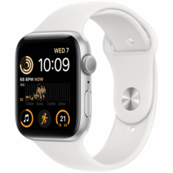Apple Watch SE (2022) GPS + Cellular 44mm Silver Aluminum Case with White Sport Band - (uus)