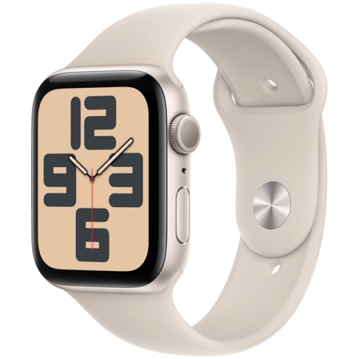 Apple Watch SE (2024) GPS 44mm Starlight Aluminum Case with Starlight Sport Band - S/M - (uus)