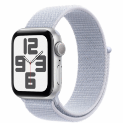 Apple Watch SE (2024) GPS 40mm Silver Aluminum Case with Blue Cloud Sport Loop - (uus)