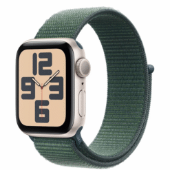 Apple Watch SE (2024) GPS 40mm Starlight Aluminum Case with Lake Green Sport Loop - (uus)