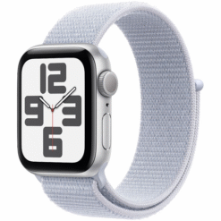 Apple Watch SE (2024) GPS 44mm Silver Aluminum Case with Blue Cloud Sport Loop - (uus)