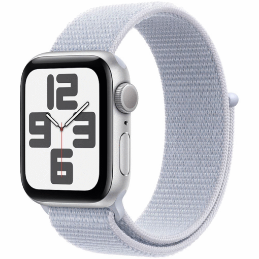 Apple Watch SE (2024) GPS + Cellular 44mm Silver Aluminum Case with Blue Cloud Sport Loop - (uus)