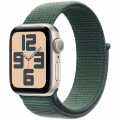 Apple Watch SE (2024) GPS 44mm Starlight Aluminum Case with Lake Green Sport Loop - (uus)