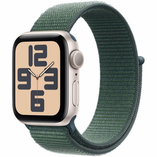 Apple Watch SE (2024) GPS + Cellular 44mm Starlight Aluminum Case with Lake Green Sport Loop - (uus)