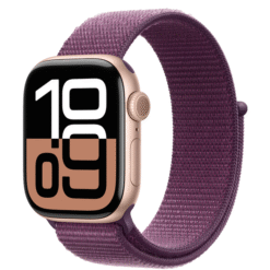 Apple Watch Series 10 GPS 42mm Rose Gold Aluminum Case with Plum Sport Loop - (uus)