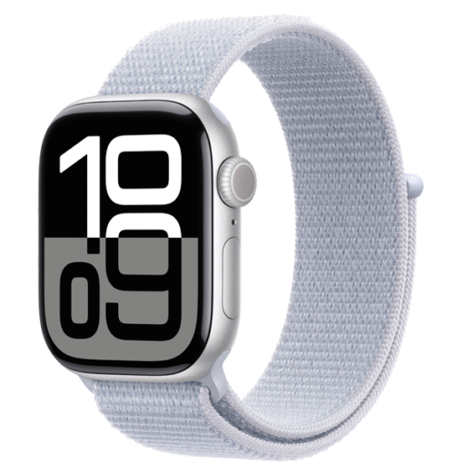 Apple Watch Series 10 GPS + Cellular 42mm Silver Aluminum Case with Blue Cloud Sport Loop - (uus)