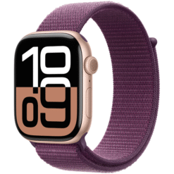 Apple Watch Series 10 GPS 46mm Rose Gold Aluminum Case with Plum Sport Loop - (uus)