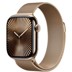 Apple Watch Series 10 GPS + Cellular 42mm Gold Titanium Case with Gold Milanese Loop - (uus)