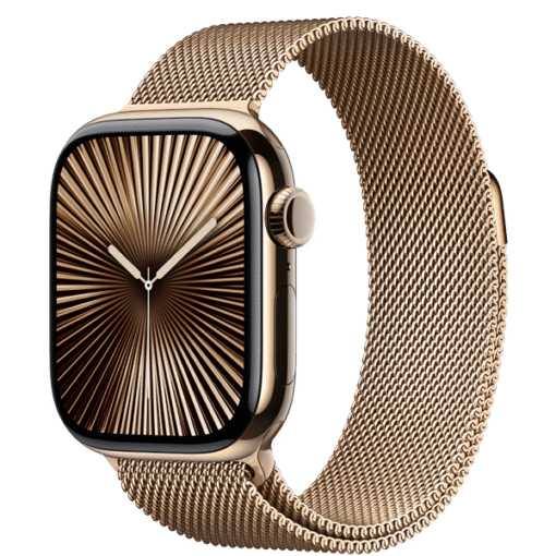 Apple Watch Series 10 GPS + Cellular 42mm Gold Titanium Case with Gold Milanese Loop - (uus)