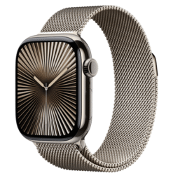Apple Watch Series 10 GPS + Cellular 42mm Natural Titanium Case with Natural Milanese Loop - (uus)