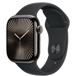 Apple Watch Series 10 GPS + Cellular 42mm Slate Titanium Case with Black Sport Band - S/M - (uus)