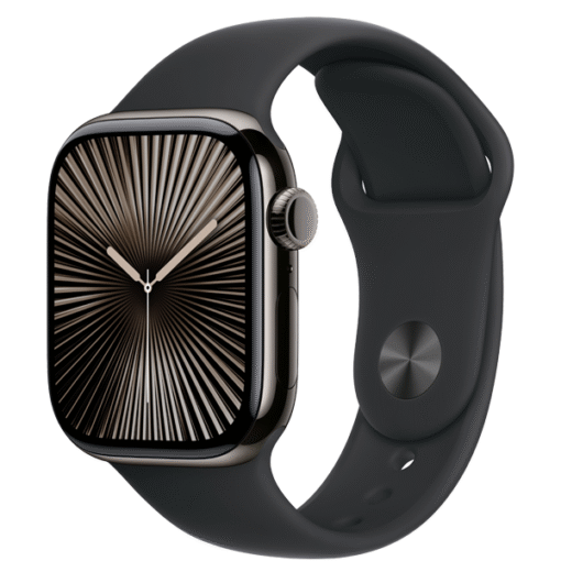 Apple Watch Series 10 GPS + Cellular 42mm Slate Titanium Case with Black Sport Band - S/M - (uus)