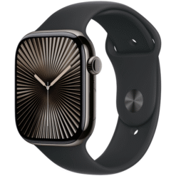 Apple Watch Series 10 GPS + Cellular 46mm Slate Titanium Case with Black Sport Band - M/L - (uus)