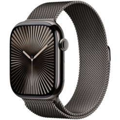 Apple Watch Series 10 GPS + Cellular 46mm Slate Titanium Case with Slate Milanese Loop - S/M - (uus)