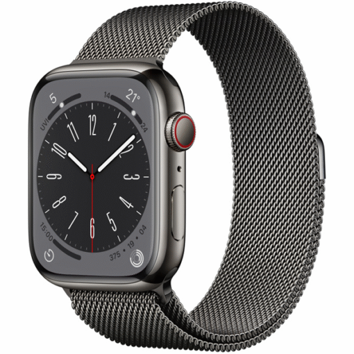 Apple Watch Series 8 GPS + Cellular 45mm Graphite Stainless Steel Case with Graphite Milanese Loop - (uus)