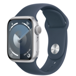 Apple Watch Series 9 GPS 41mm Silver Aluminum Case with Storm Blue Sport Band - M/L - (uus)