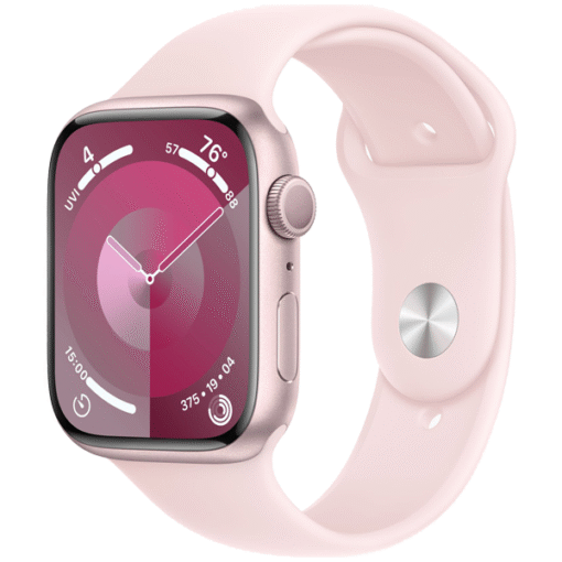 Apple Watch Series 9 GPS + Cellular 45mm Pink Aluminum Case with Light Pink Sport Band - S/M - (uus)