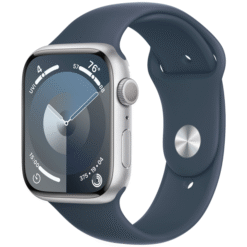 Apple Watch Series 9 GPS 45mm Silver Aluminum Case with Storm Blue Sport Band - M/L - (uus)