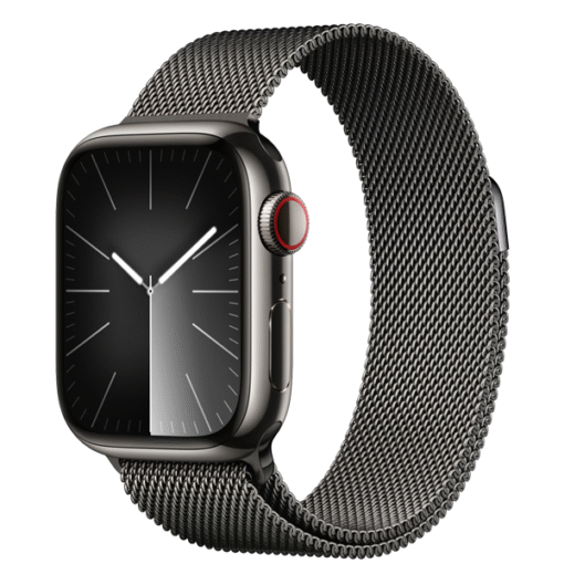 Apple Watch Series 9 GPS + Cellular 41mm Graphite Stainless Steel Case with Graphite Milanese Loop - (uus)