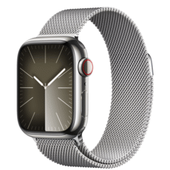 Apple Watch Series 9 GPS + Cellular 41mm Silver Stainless Steel Case with Silver Milanese Loop - (uus)