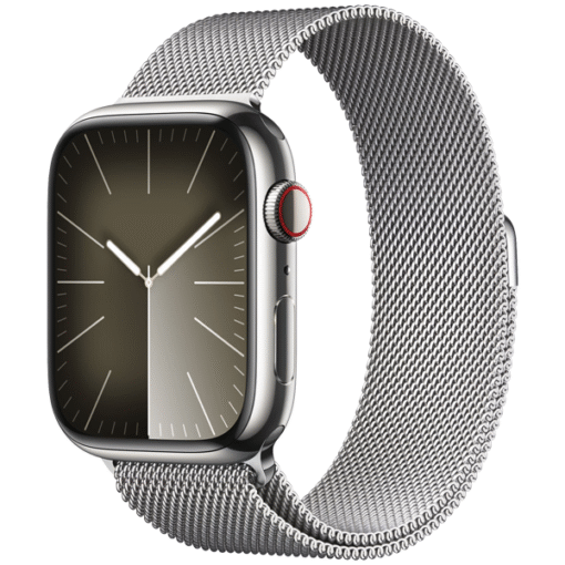 Apple Watch Series 9 GPS + Cellular 45mm Silver Stainless Steel Case with Silver Milanese Loop - (uus)