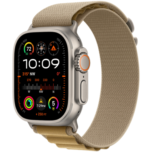 Apple Watch Ultra 2 GPS + Cellular 49mm Natural Titanium Case with Tan Alpine Loop - Small - (uus)