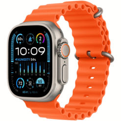 Apple Watch Ultra 2 GPS + Cellular 49mm Titanium Case with Orange Ocean Band - (uus)