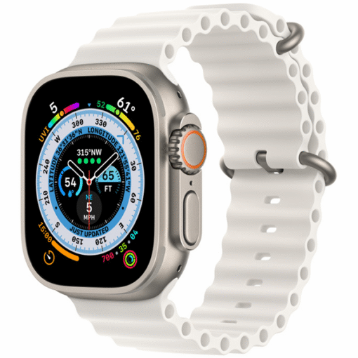 Apple Watch Ultra GPS + Cellular 49mm Titanium Case with White Ocean Band - (uus)
