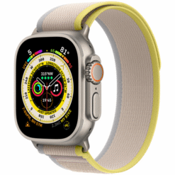Apple Watch Ultra GPS + Cellular 49mm Titanium Case with Yellow/Beige Trail Loop - S/M - (uus)
