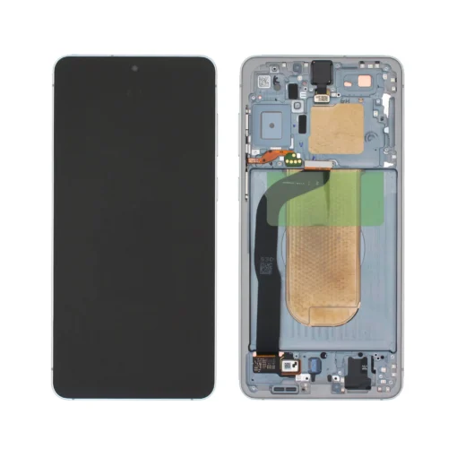 OLED Touchscreen (incl. frame) - Silver & Lightblue, S25 Edge; SM-S937 - Original (varuosa)