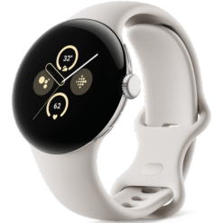 Google Pixel Watch 2 Polished Silver Aluminum Case/Porcelain Active Band - (uus)