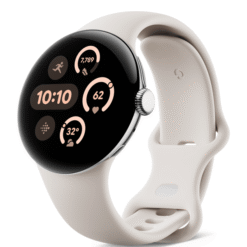 Google Pixel Watch 3 41mm Polished Silver Aluminum Case/Porcelain Active Band - (uus)