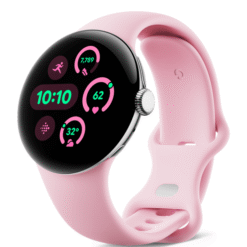 Google Pixel Watch 3 41mm LTE Polished Silver Aluminum Case/Rose Quartz Active Band - (uus)