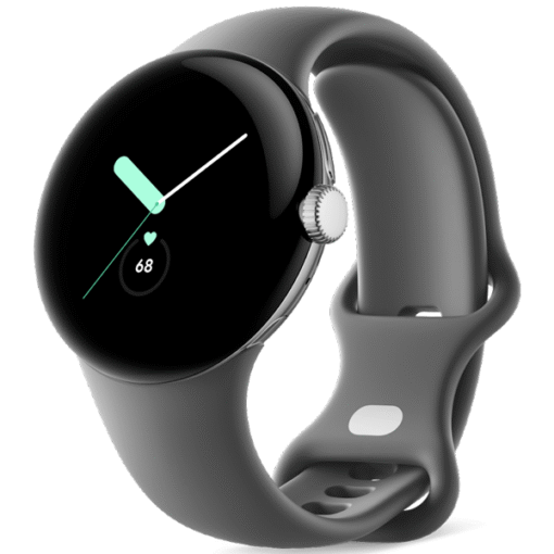 Google Pixel Watch Polished Silver Case/Charcoal Active Band - (uus)