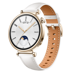 Huawei Watch GT 4 41mm Gold Stainless Steel Case with White Leather Strap - (uus)