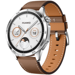 Huawei Watch GT 4 46mm Stainless Steel Case with Brown Leather Strap - (uus)