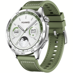 Huawei Watch GT 4 46mm Stainless Steel Case with Green Woven Strap - (uus)