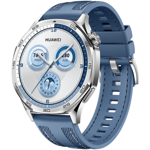Huawei Watch GT 5 46mm Stainless Steel Case with Blue Woven Strap - (uus)