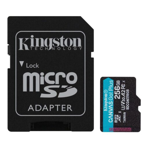 Mälukaart microSD 256GB 200MB/s, UHS-I U30 V30 A2, R200/W160, Canvas Go Plus, Kingston - Image 2
