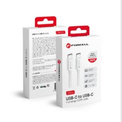 USB cable Forcell (C339) "USB-C (Type-C) to USB-C (Type-C)" (100W 5A) white 3M