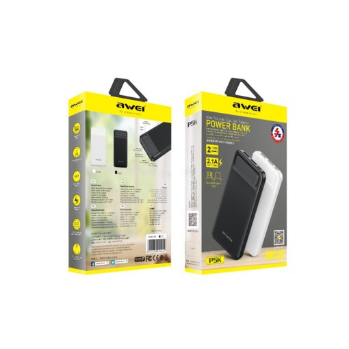 Väline aku Power Bank Awei P5K 5V/2.1A 10000mAh must - Image 2