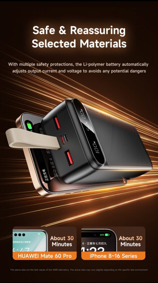 Väline aku Power Bank Awei PA-12 5V/3A 30000mAh must - Image 4