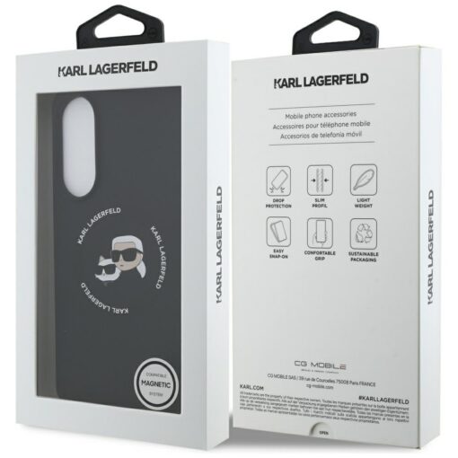 Karl Lagerfeld case for Samsung Galaxy S25 Edge MAGNETIC SILICONE DOUBLE HEADS black - Image 8