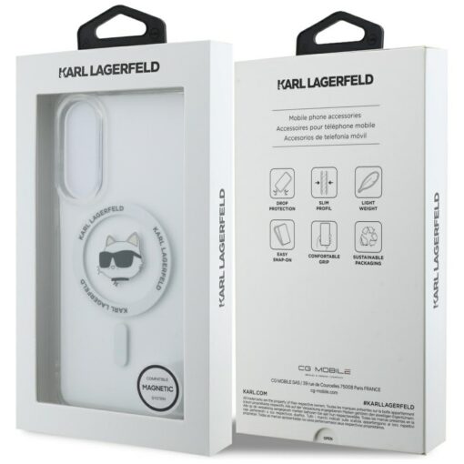 Karl Lagerfeld case for Samsung Galaxy S25 Edge HC MAGSAFE IML METAL CHOUPETTE HEAD white - Image 8